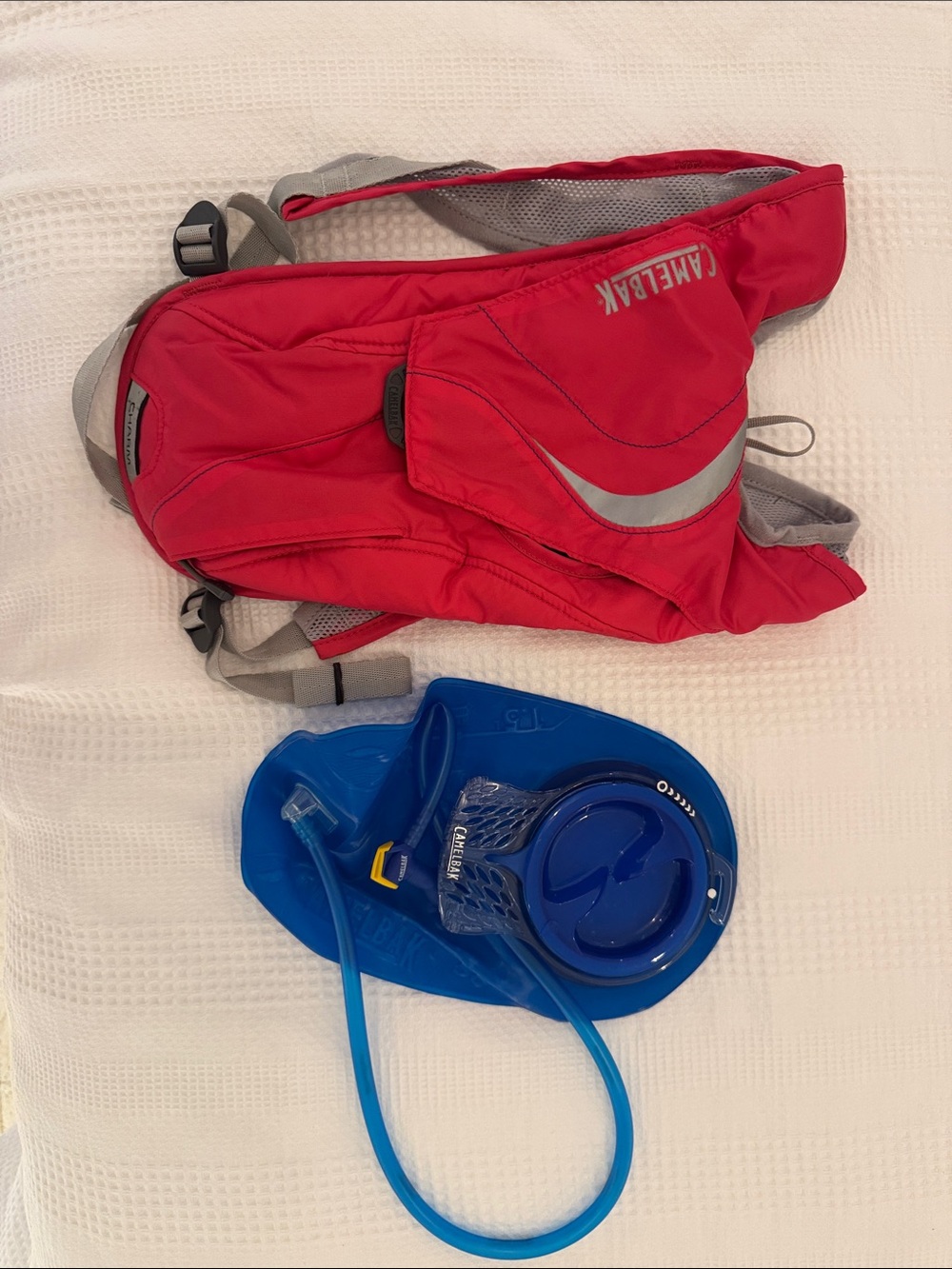 CamelBak Hot Pink Hydration Pack with Blue Reservoir